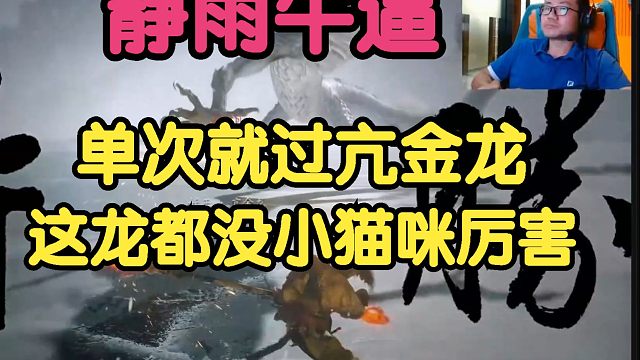 黑神话悟空：牛逼！徐静雨单次就过亢金龙！这龙都没小猫咪厉害！