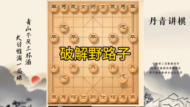 河南省冠军黄丹青讲棋，象棋怎么学，象棋教学，破解野路子，讲解棋理，系统学习象棋。