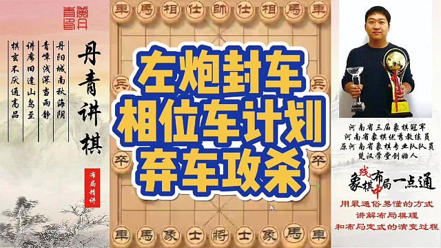 左炮封车相位车计划，弃车攻杀！如何快速提升象棋水平系统学棋？如何学习布局，中局，残局？少走弯路，真心