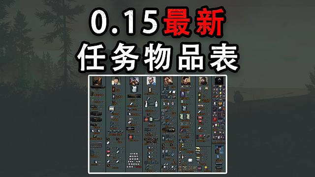 【塔科夫】0.15版本更新：任务物品表