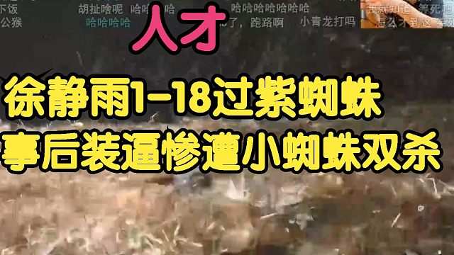 黑神话悟空：徐静雨1-18过紫蜘蛛，事后装逼，惨遭小蜘蛛双杀！