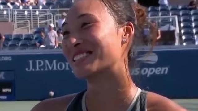 郑钦文成功晋级美网32强，赛后接受采访时表示：其实自己的目标就是夺得大满贯#郑钦文逆转晋级美网女单次