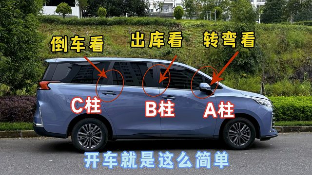 倒车看C柱，出库看B柱，转弯看A柱，开车不剐蹭就是这么简单