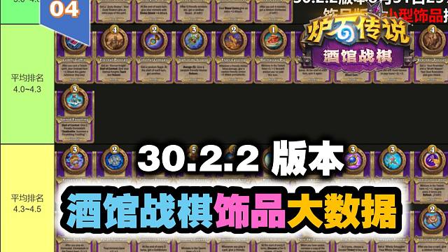 小型饰品和大型饰品排名【酒馆战棋大数据04】