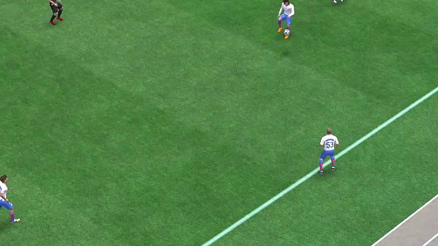 边线发球绝杀战术 最快速度找前锋战术=大力地滚球 接球调整一下直接打近脚=最快速度射门