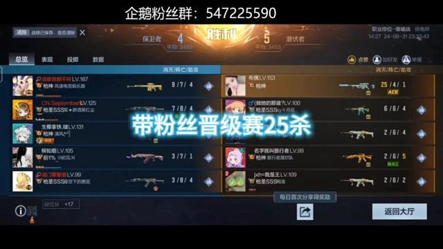 带粉丝晋级赛，全程杀25个，开局3回合直接13/0