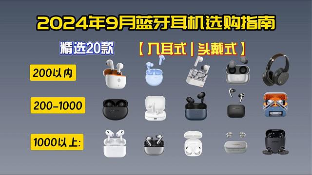 【建议收藏】推荐2024年九月份蓝牙耳机，含降噪向、听歌向、舒适向、游戏向，买前必看！入耳式推荐 头