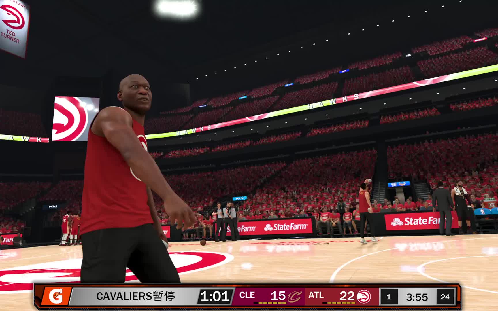 第二赛季-季后赛首轮G1 骑士vs老鹰 44-64 上半场