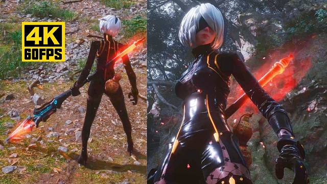 【4K60帧】《黑神话：悟空》2B轻甲＆四〇式战术枪MOD展示