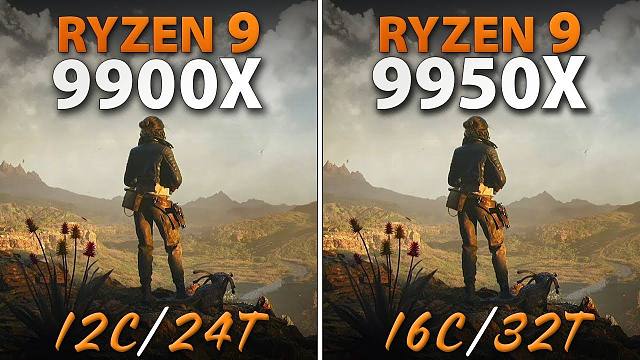 锐龙9 9900X vs 9950X | 1080p分辨率11款游戏对比测试 [w/ Ryzen P