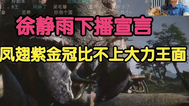 黑神话悟空：徐静雨下播宣言！嫌弃凤翅紫金冠比不上大力王面！