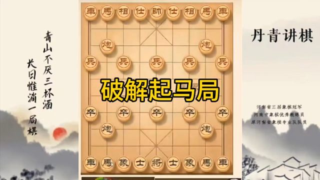 河南省冠军黄丹青讲棋，象棋怎么学，象棋教学，破解起马局，讲解棋理，系统学习象棋。