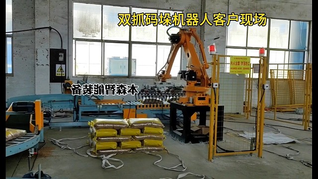 泰安 山东码垛机-源头厂家-价格优惠，双抓码垛机器人，袋料码垛机，袋装码垛机械手#工业机器人 #省时