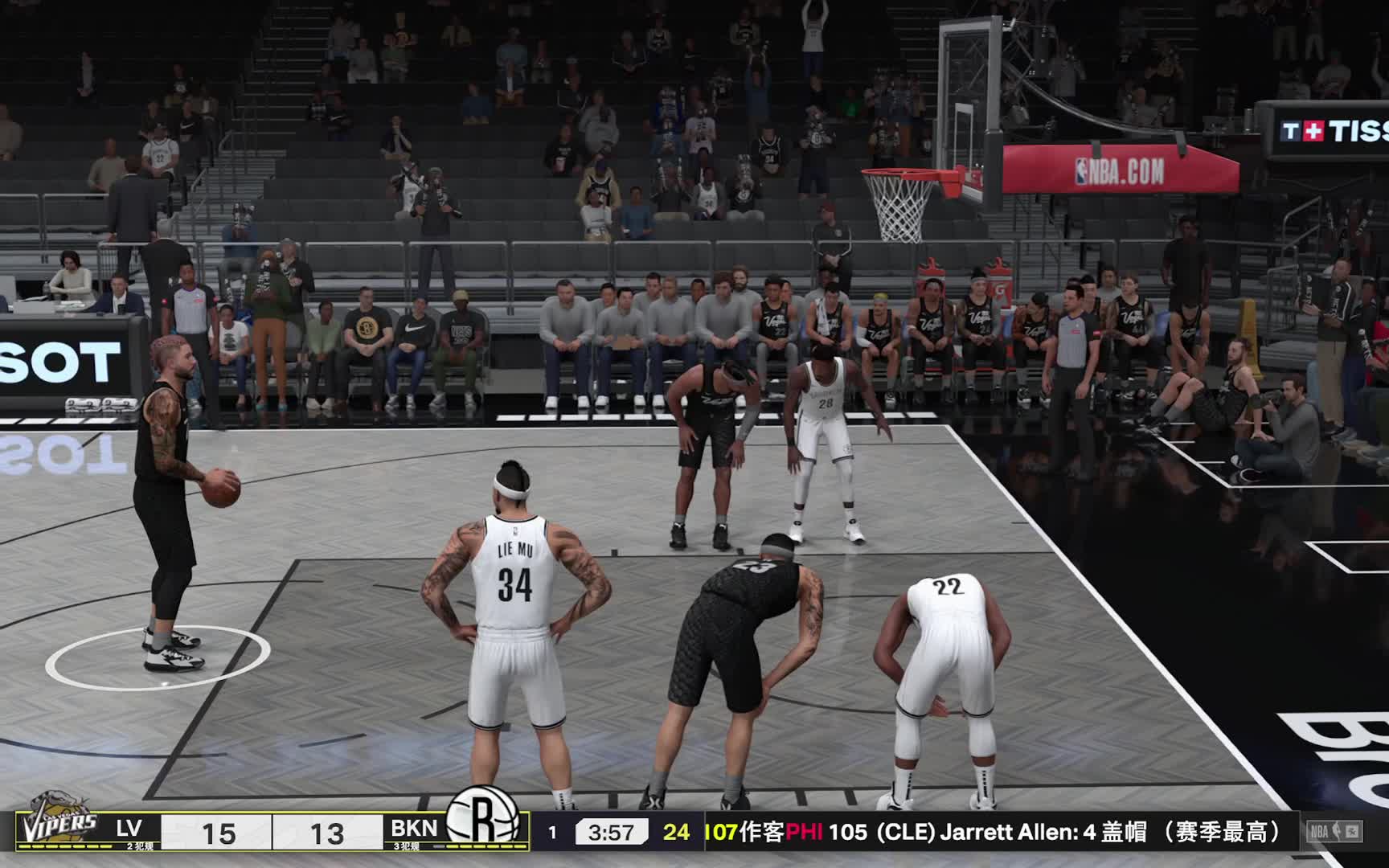 2K25 终极联盟S1赛季-毒蛇vs篮网 51-42 上半场