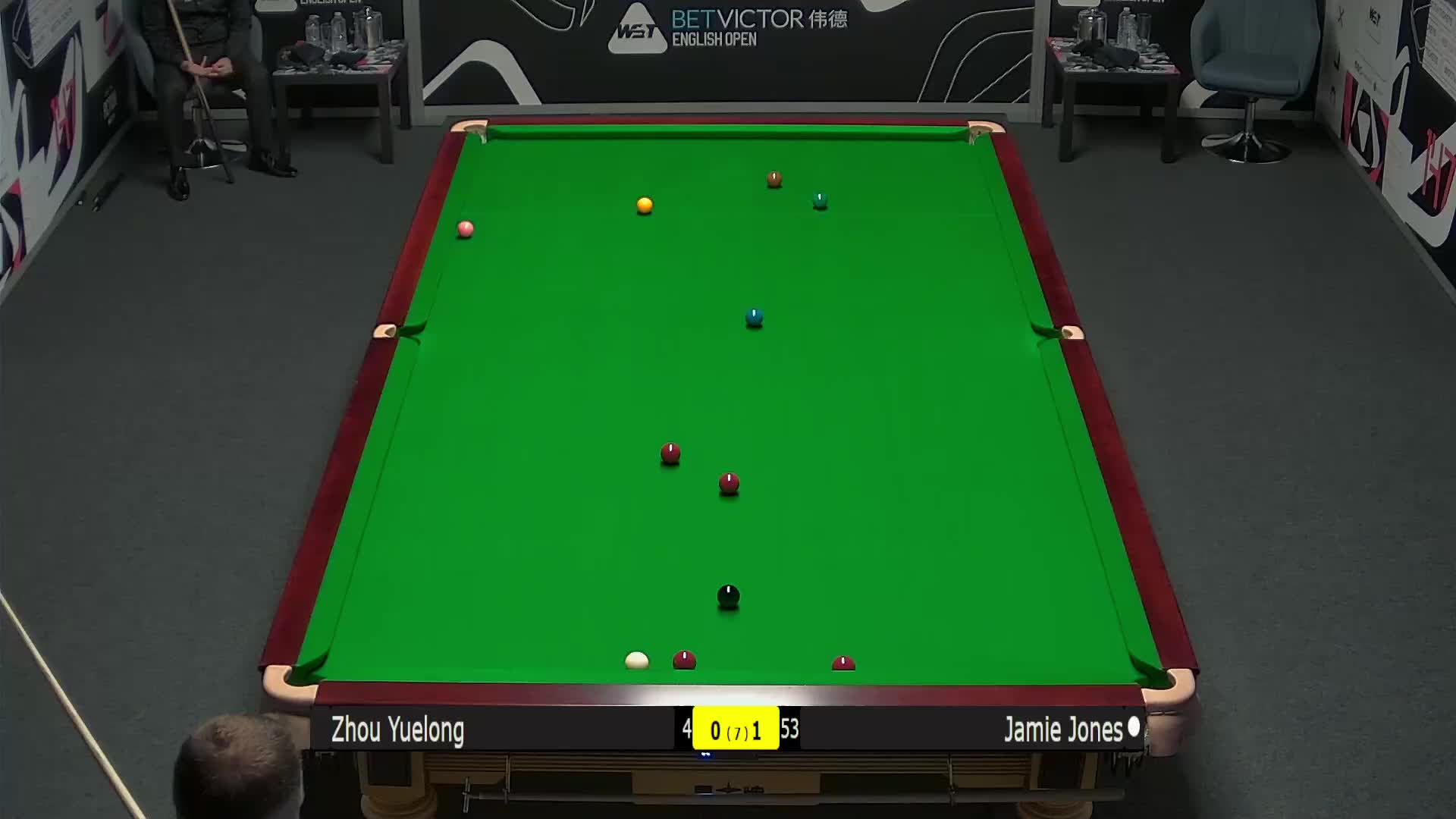 周跃龙  VS  詹姆·琼斯 2024斯诺克英格兰公开赛  清流