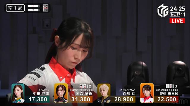 伊達朱里紗：立直白dora3自摸w2