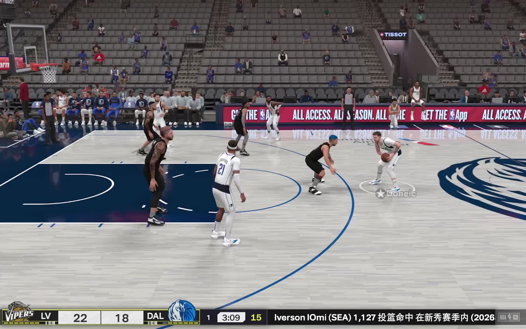 2K25 终极联盟S1赛季-附加赛 毒蛇vs独行侠 49-53 上半场