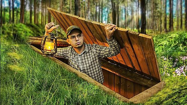 完善森林防空洞，把房子完全埋在地下，留在这里宁静的生活!