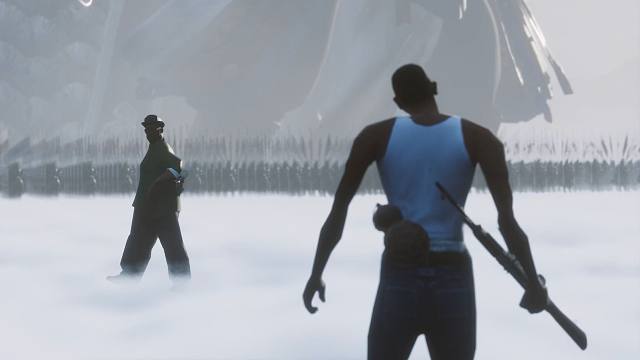 《黑神话：悟空》开头被玩坏：CJ斯莫克天上神对决 武器有AK