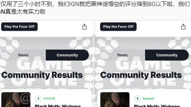 黑神话IGN年度投票支持率急速下降