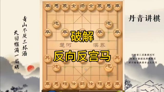 河南省冠军黄丹青讲棋，象棋怎么学，象棋教学，破解反向反宫马，讲解棋理，系统学习象棋。