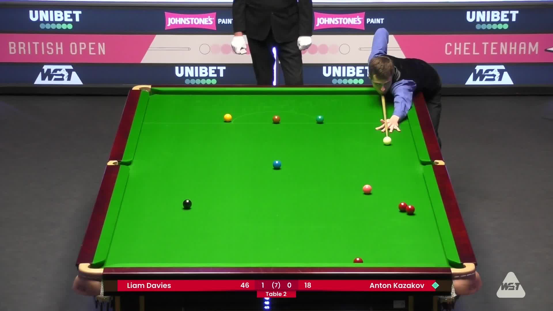 安东·卡扎科夫		VS		利亚姆·戴维斯 2024斯诺克英国公开赛 清流
