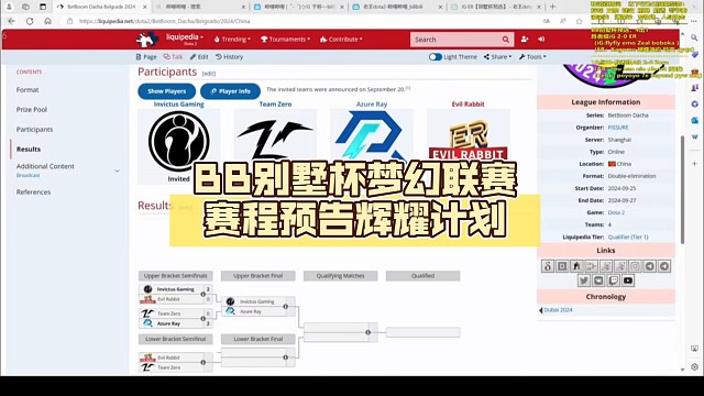 BB别墅杯梦幻联赛赛程预告【DOTA2】辉耀计划