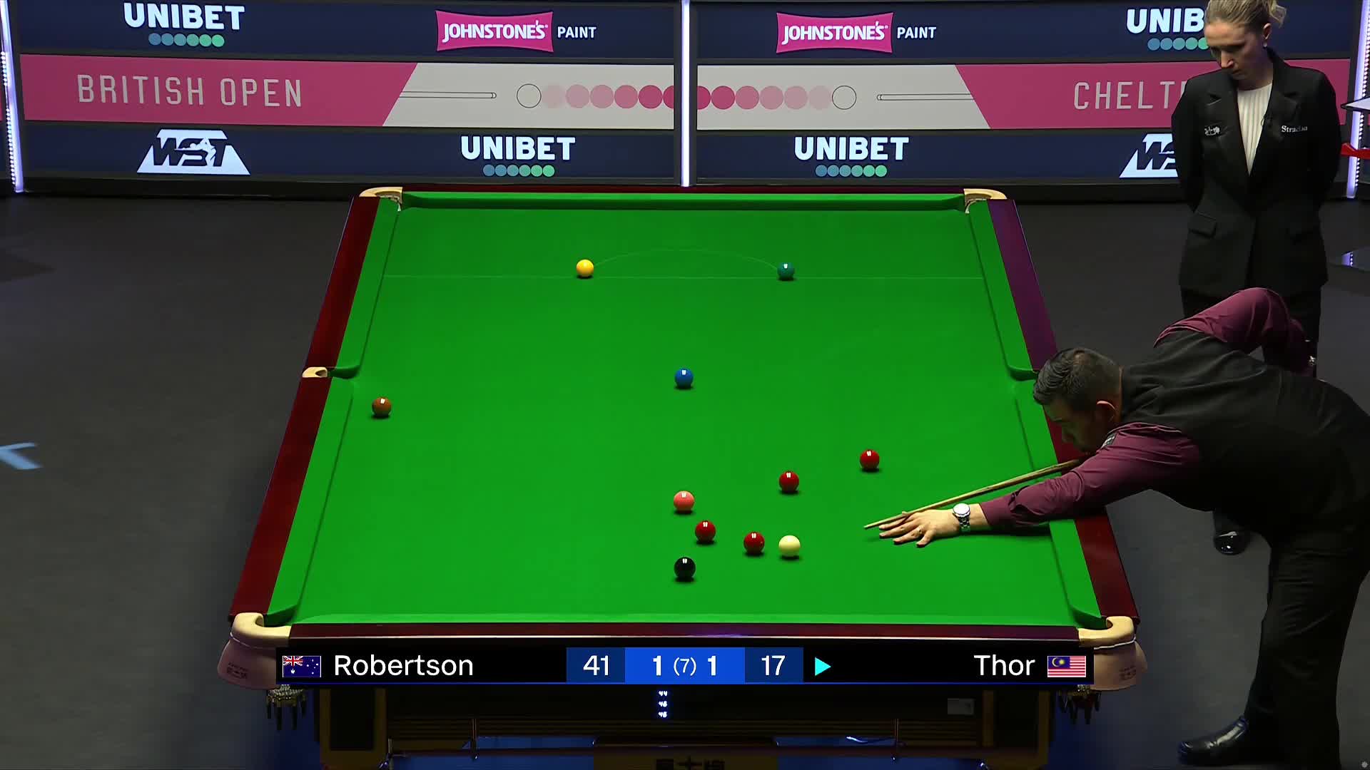 罗伯逊VS涂振龙2024斯诺克英国公开赛 清流