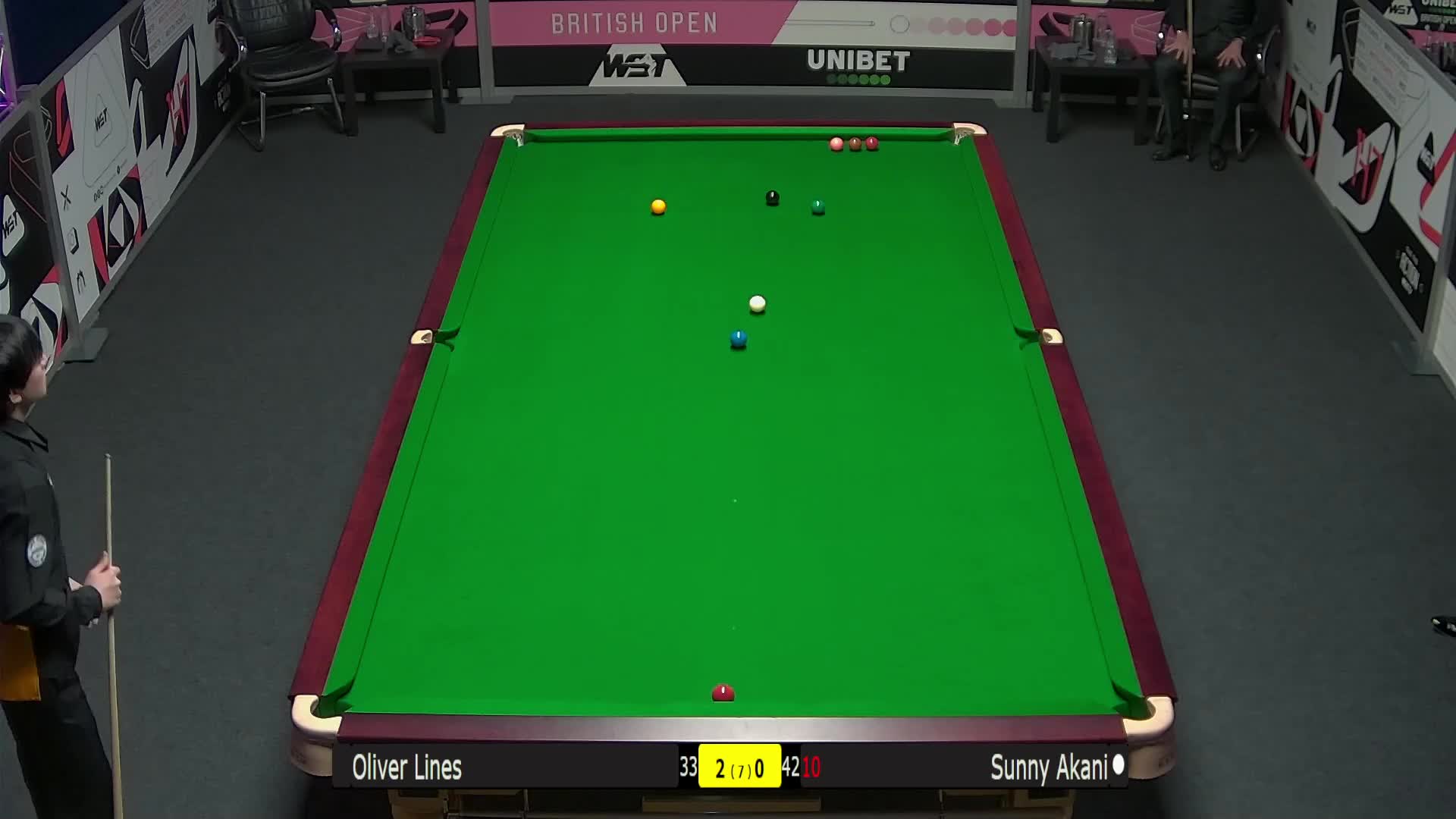 奥利弗·莱恩斯VS阿卡尼·宋沙瓦 2024斯诺克英国公开赛 清流