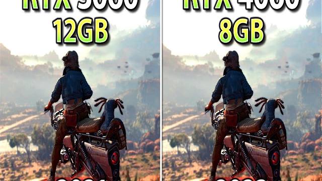 RTX 3060 12G vs RTX 4060 8G  显卡对比（1080P分辨率测试，CPU为R