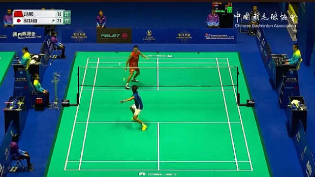 男单1/8决赛刘亮 16-21、21-23 秦野陆