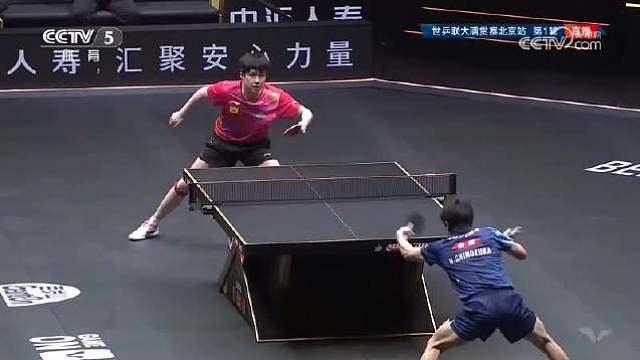 第3局，王楚钦4比2领先，王皓指导有点困了~