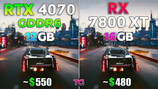 RTX 4070 GDDR6 vs RX 7800 XT | 2K分辨率10款游戏对比测试 | 作者