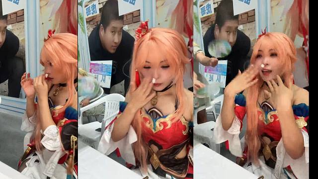 真人桂乃芬淘子在漫展出‘事故’突然流鼻血：可能上火了！