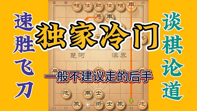 独家冷门布局飞刀，一般不建议这么走，对方走得好你容易被动