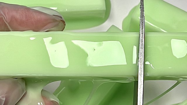 沉浸式剪苹果味果冻条子～