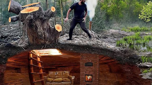 野猪来了，幸好我在芦苇荡里挖掘出隐秘庇护所，躲里面安全睡大觉