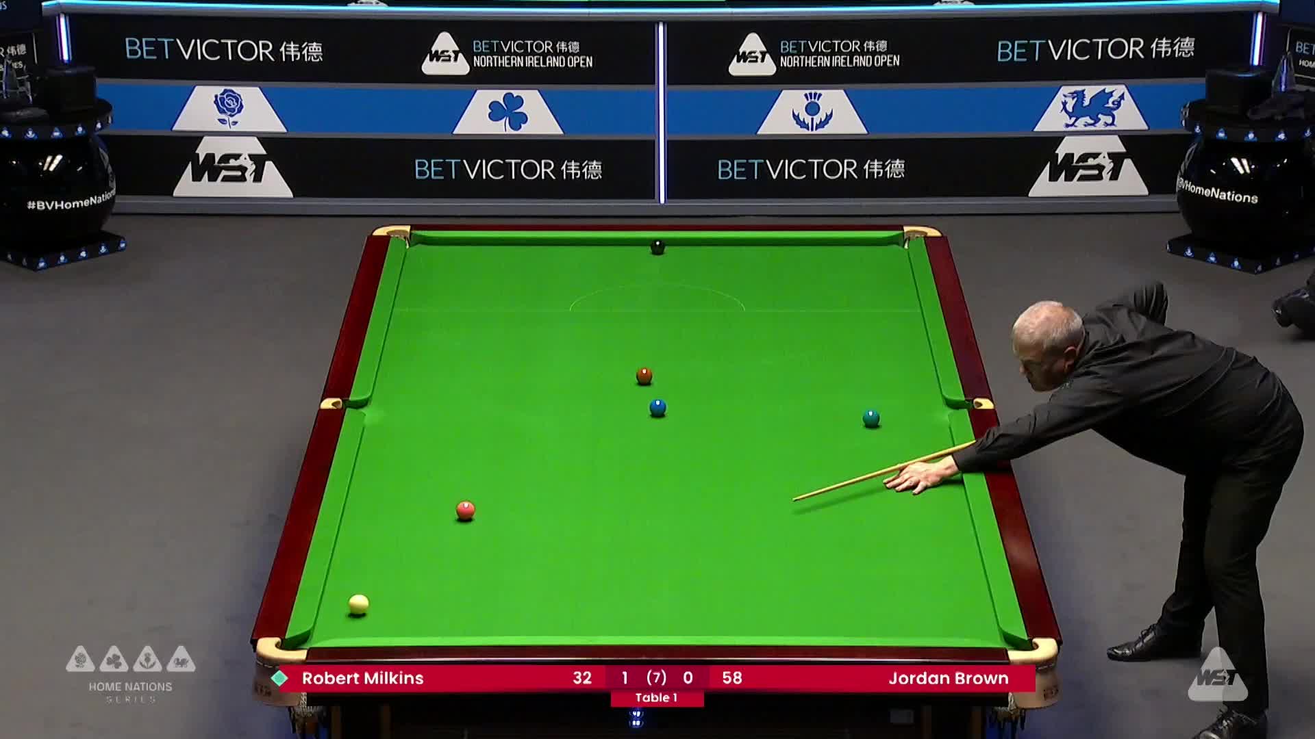 罗伯特·米尔金斯VS乔丹·布朗    2024斯诺克北爱尔兰公开赛 清流