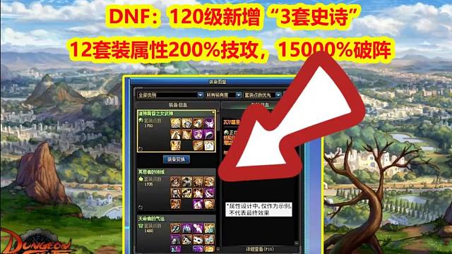 DNF：120级新增“3套史诗”！12套装属性200%技攻，15000%破阵