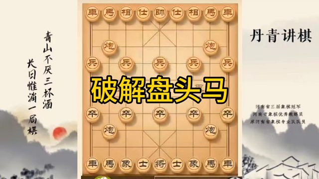河南省冠军黄丹青讲棋，象棋怎么学，象棋教学，破解盘头马，讲解棋理，系统学习象棋。