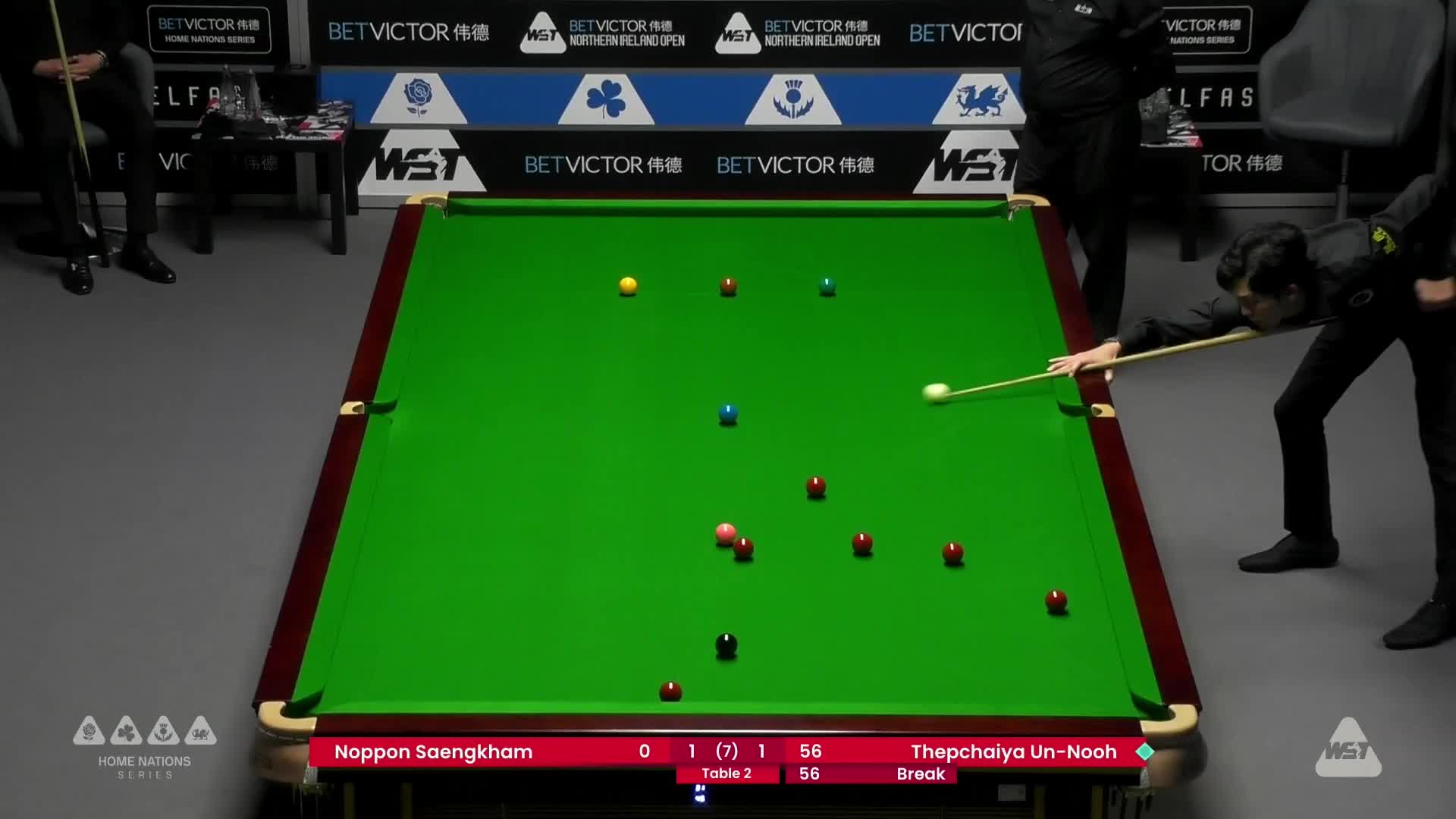 诺鹏·桑坎姆VS塔猜亚·乌诺    2024斯诺克北爱尔兰公开赛 清流