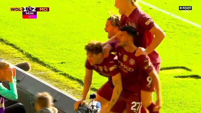 【比赛最后阶段，斯通斯绝杀狼队！】