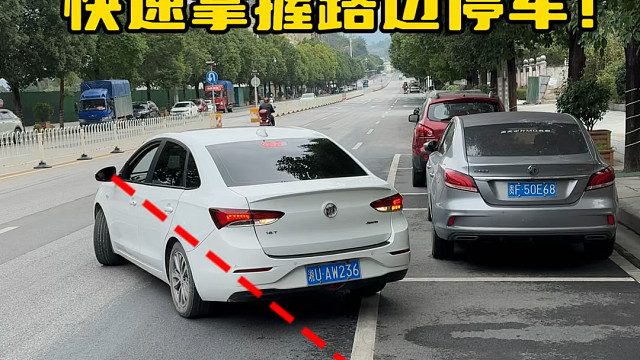 路边停车是不是总害怕刮蹭？记住阿峰这两个观察点位能够很好地停进车位。  #开车技巧分享 #每天一个用