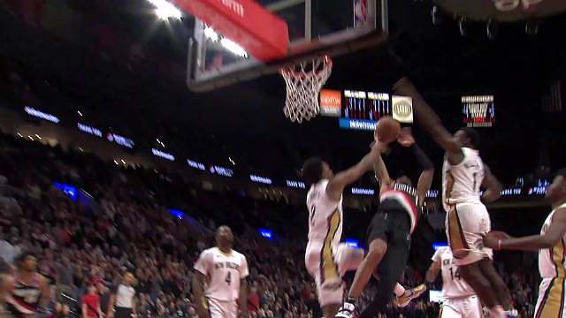 【】巨星气质！英格拉姆无视安西防守，转身后仰小颠投24秒压哨命中极限中投！！莺歌！大心脏！！！