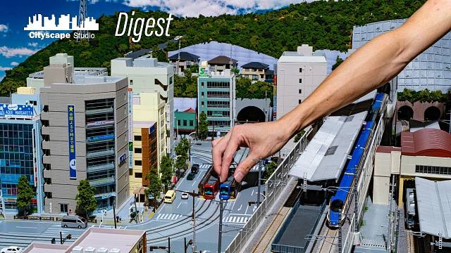 【模型】大佬制作多轨运行大型站台城市模型场景 精华版 | 作者：Cityscape Studio