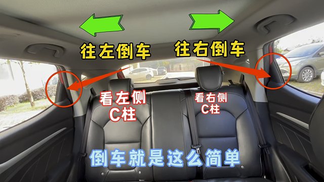 左倒看左侧C柱，右倒看右侧C柱，倒车就是这么简单