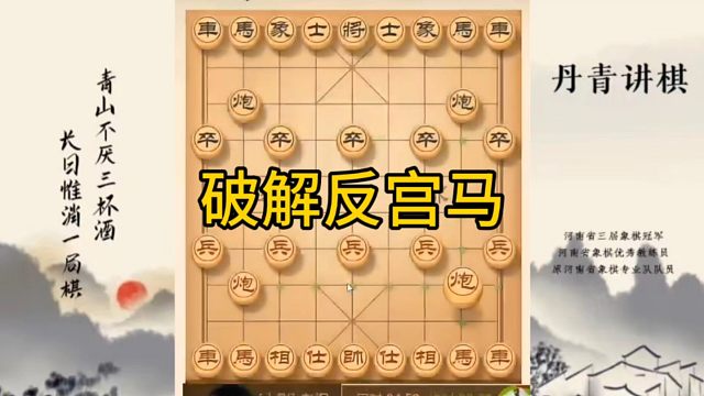 河南省冠军黄丹青讲棋，象棋怎么学，象棋教学，破解反宫马，讲解棋理，系统学习象棋。