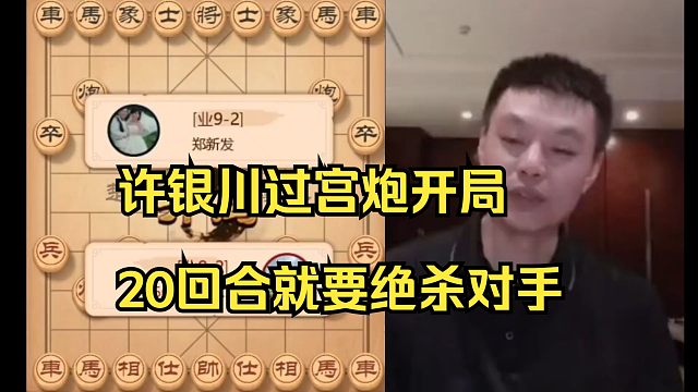 许银川过宫炮开局，走了几招没朋友的棋