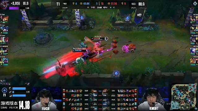 【 BLG 1-0 T1】回顾一波精彩单杀，Knight塞拉斯单杀Faker永恩