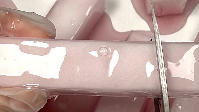 沉浸式剪葡萄柚果冻条子